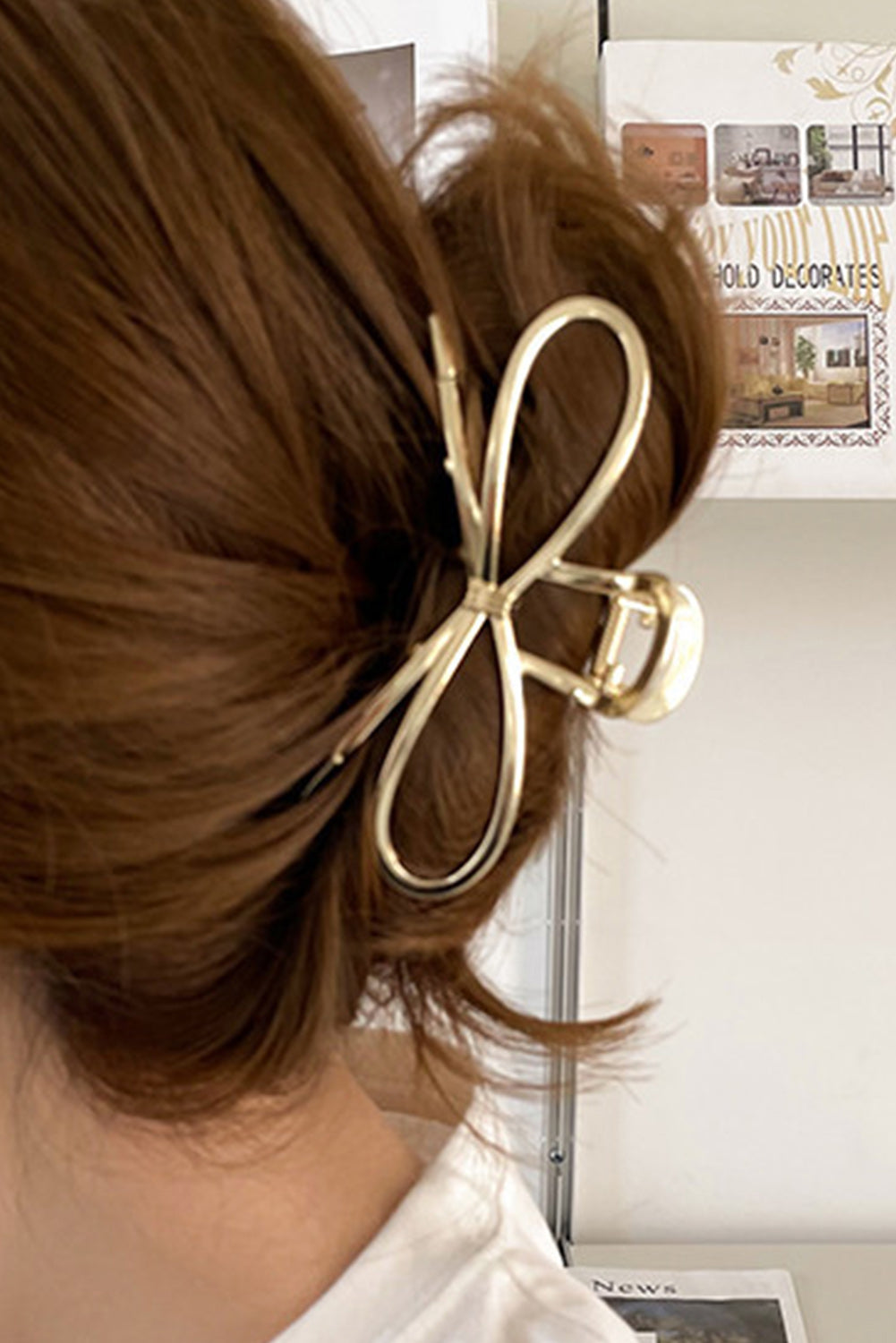 Gold Bowknot Claw Clip