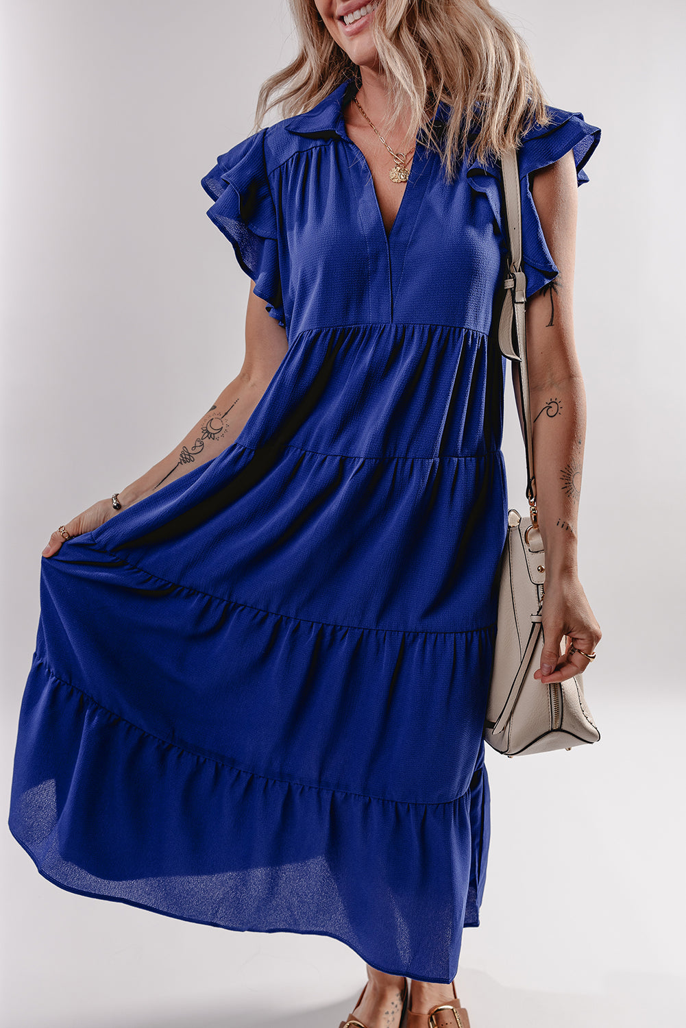 Bluing Tiered Midi Dress