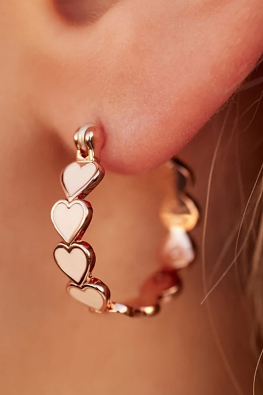 White Heart Earrings