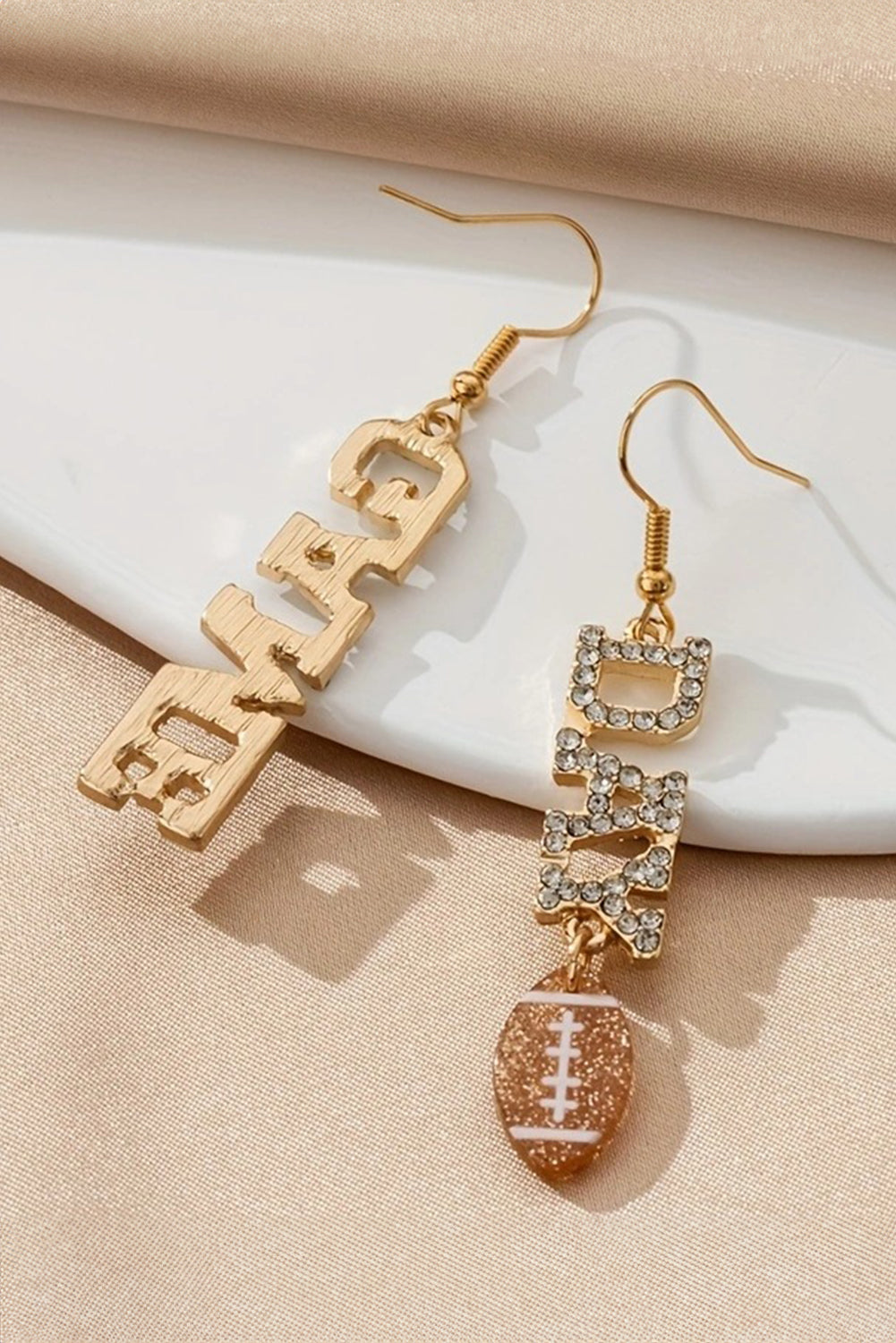 Gold Game Day Football Earrings