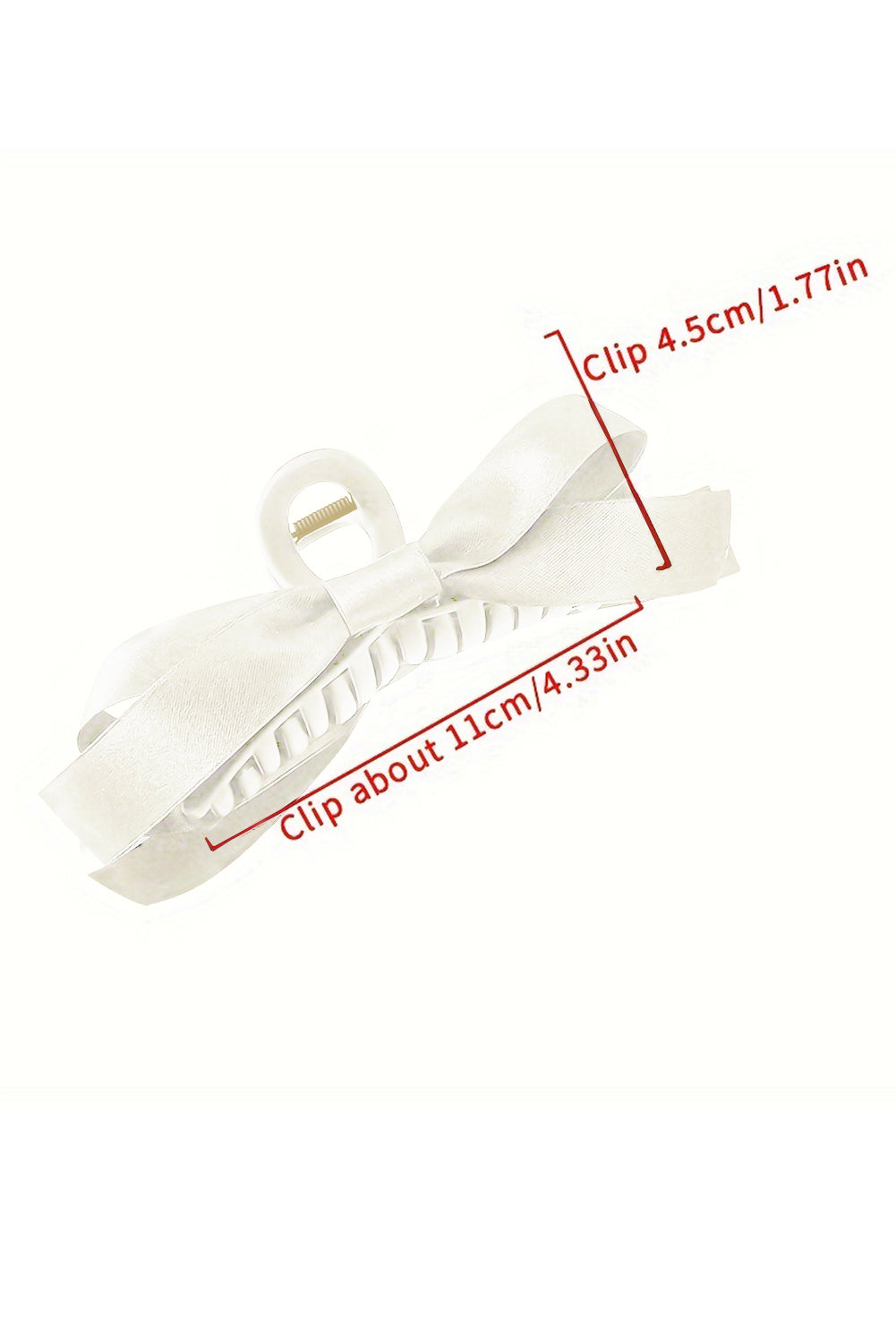 White Bow Large Hair Claw Clip