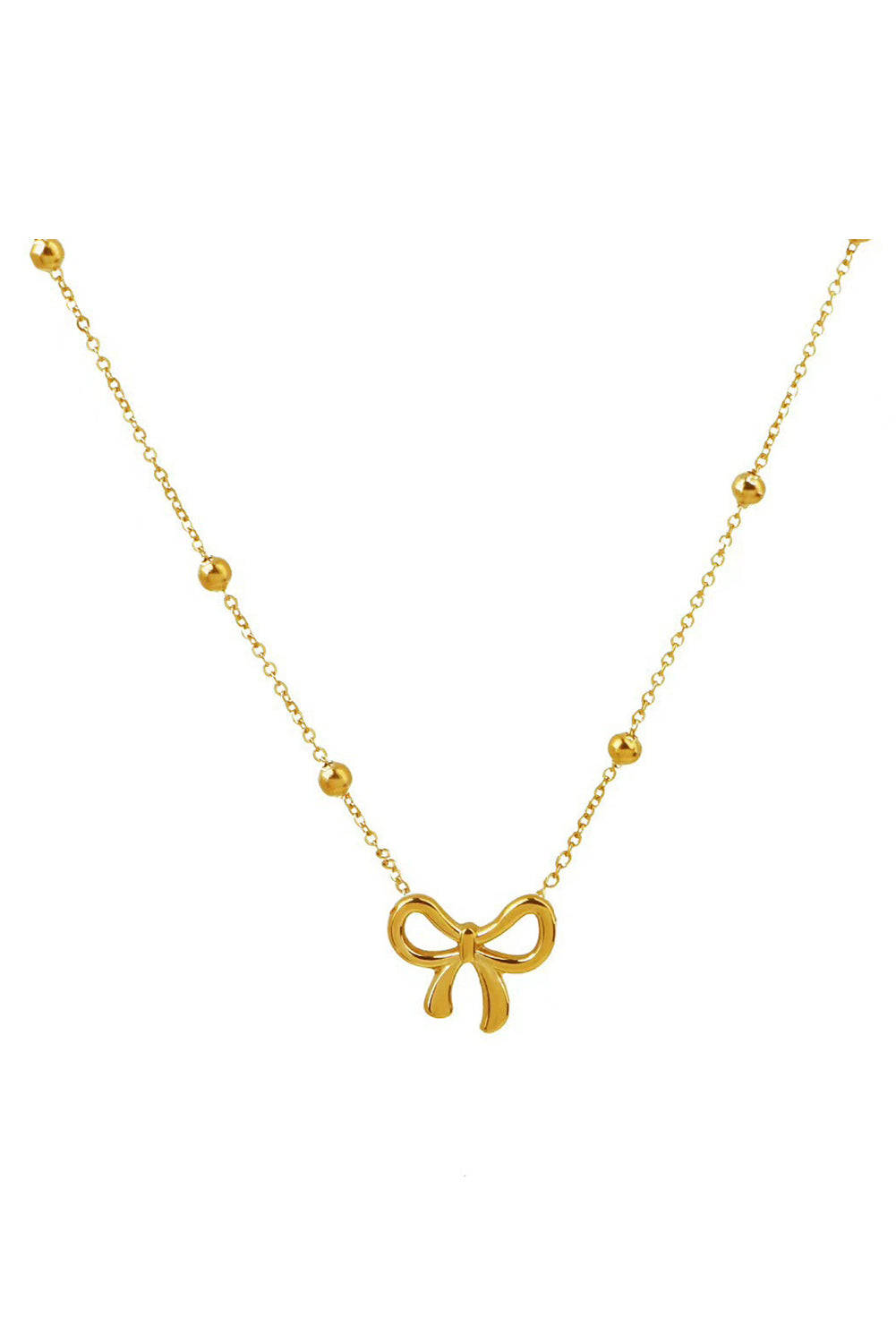 Gold Bowknot Alloy Necklace