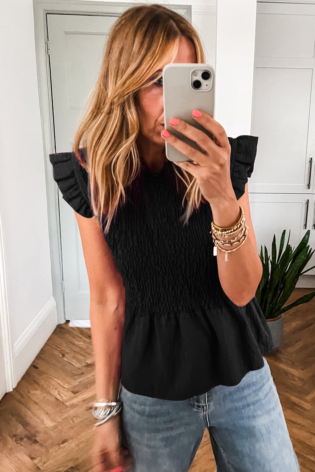 Noir Luxe Peplum Top