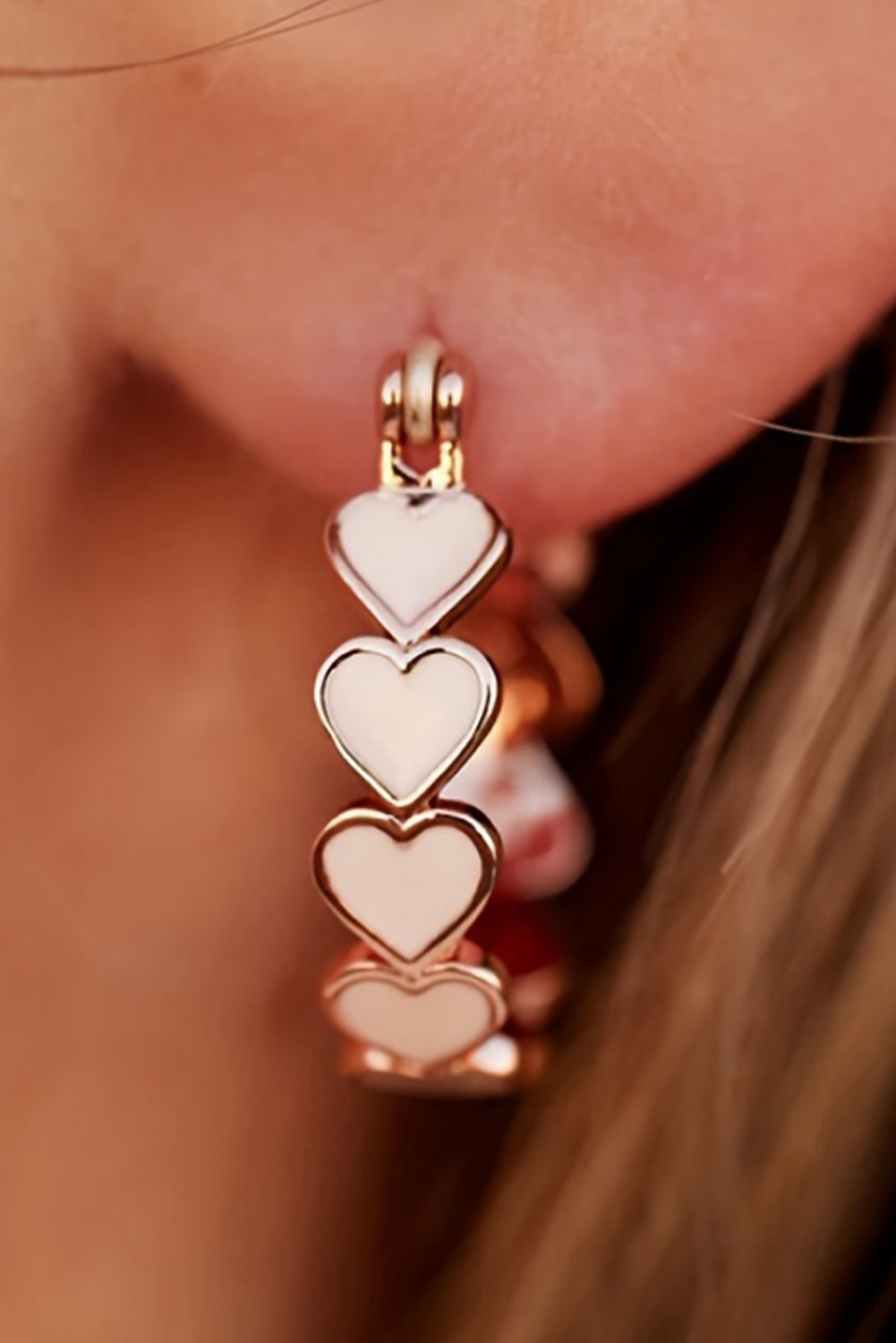 White Heart Earrings