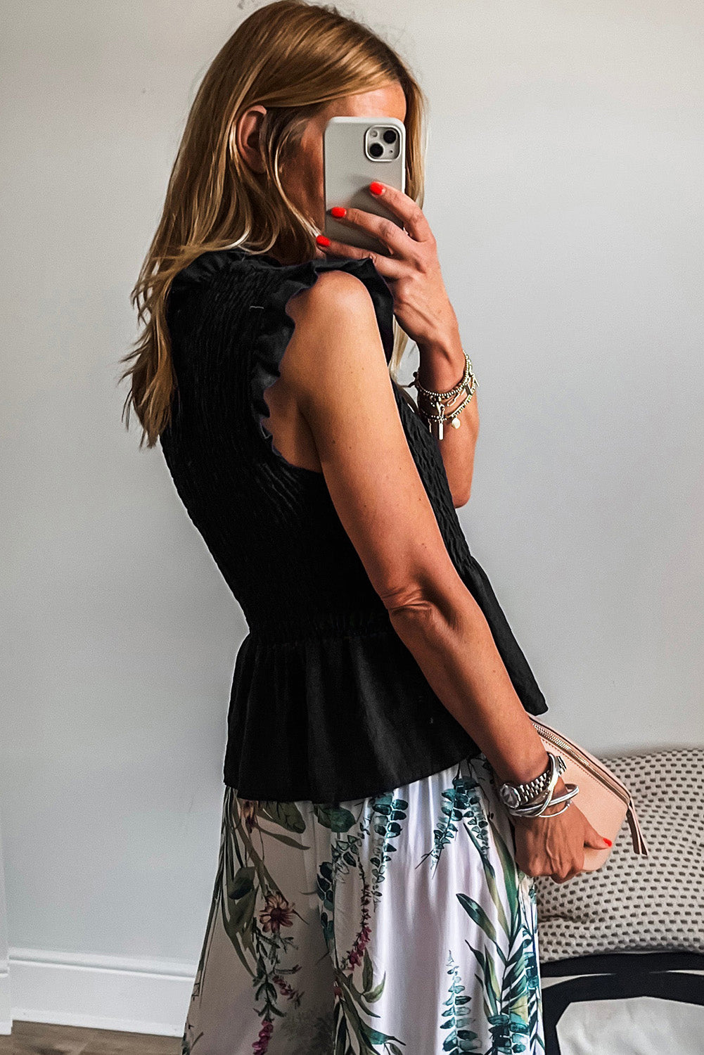 Noir Luxe Peplum Top