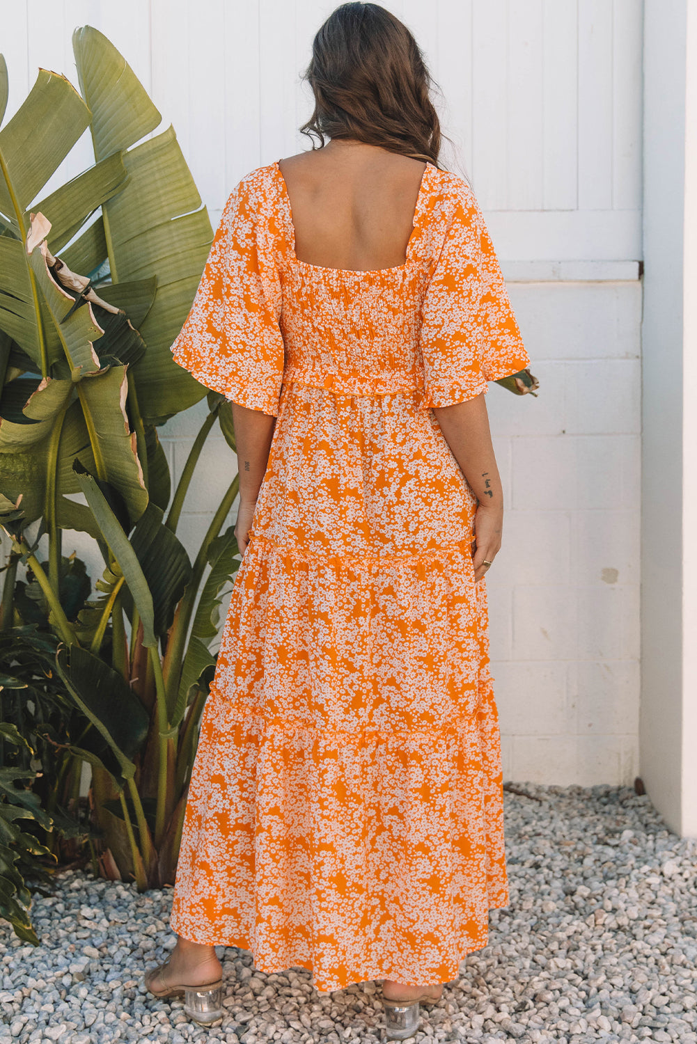 Tangerine Twirl Maxi Dress