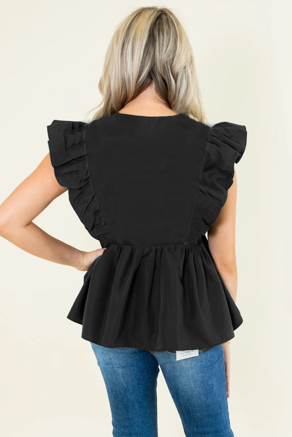 Classic Contrast Peplum Top