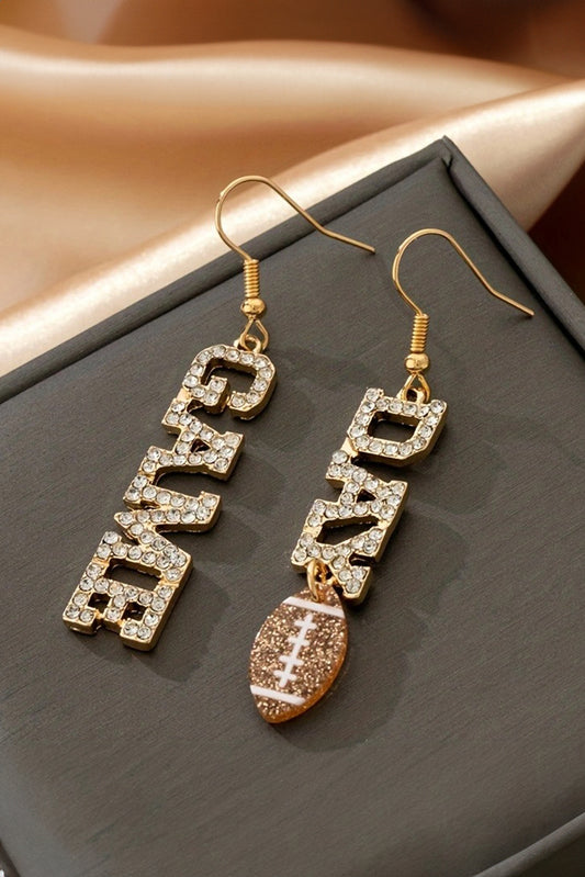 Gold Game Day Football Earrings