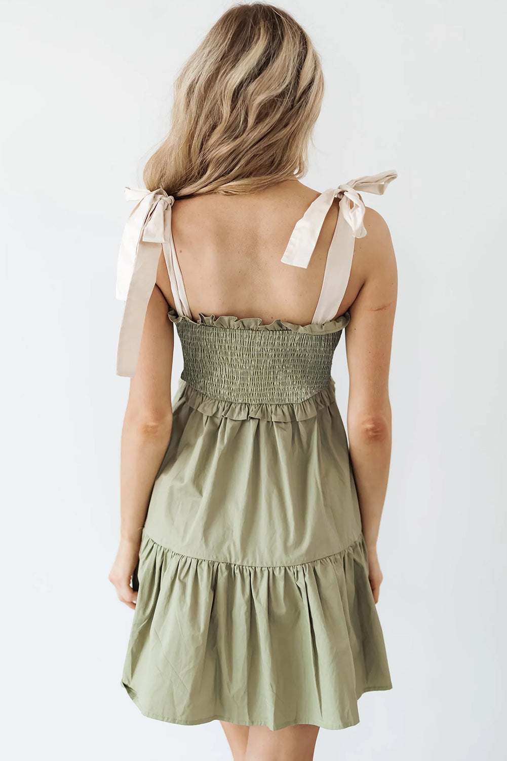 Sage Serenity Ruffled Dress