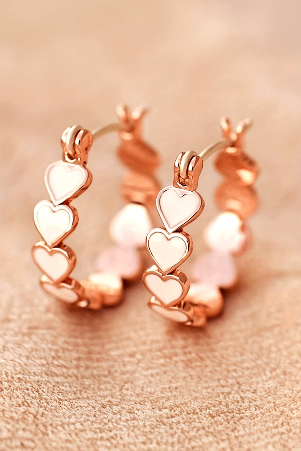 White Heart Earrings