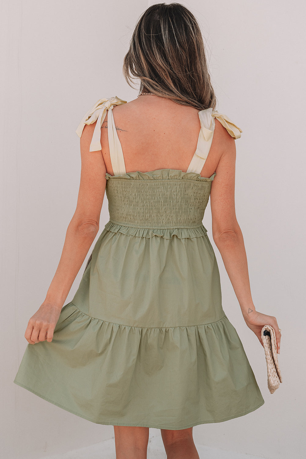 Sage Serenity Ruffled Dress